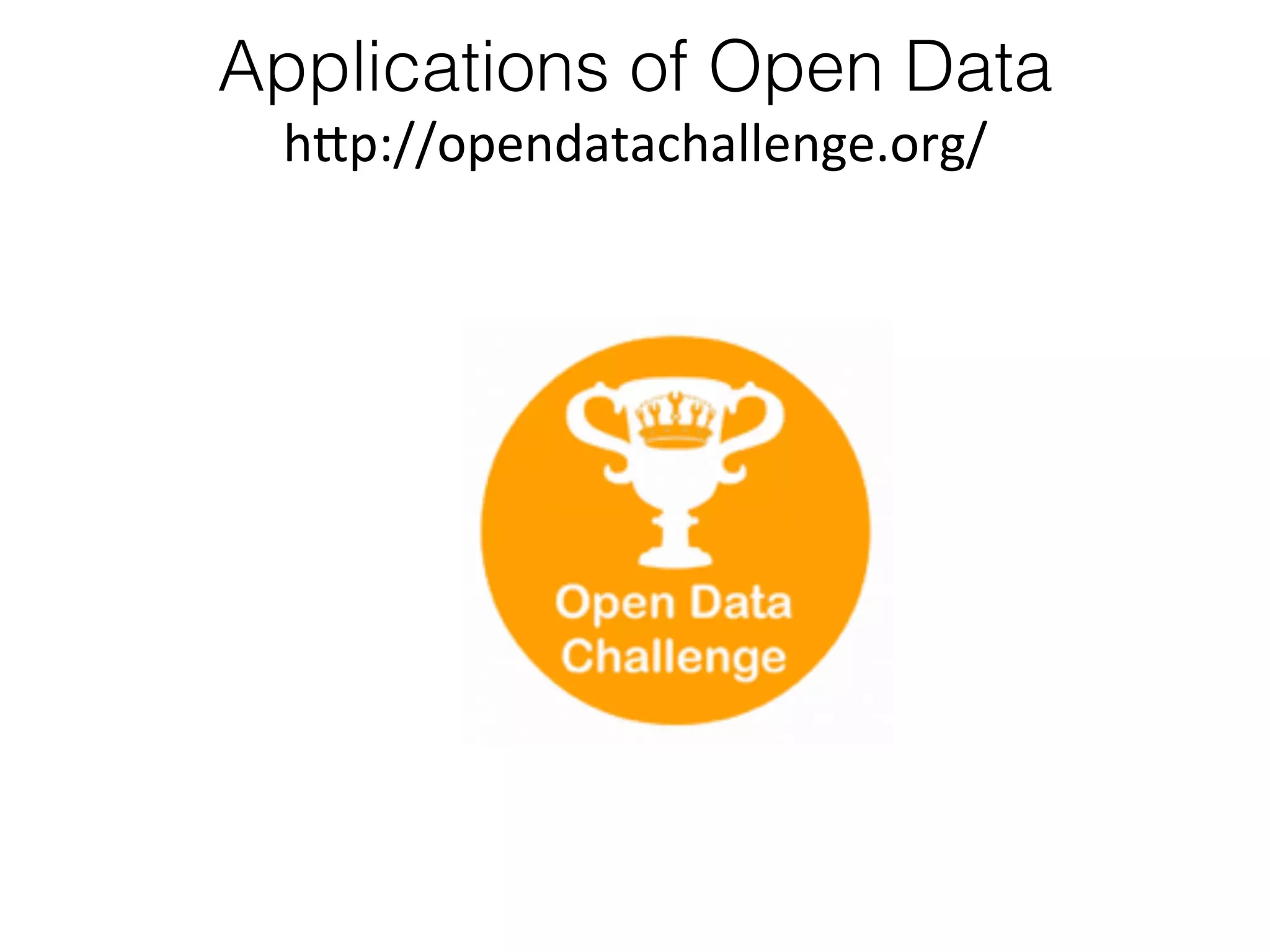 Applications of Open Data	
  
h1p://opendatachallenge.org/	
  
	
  

 