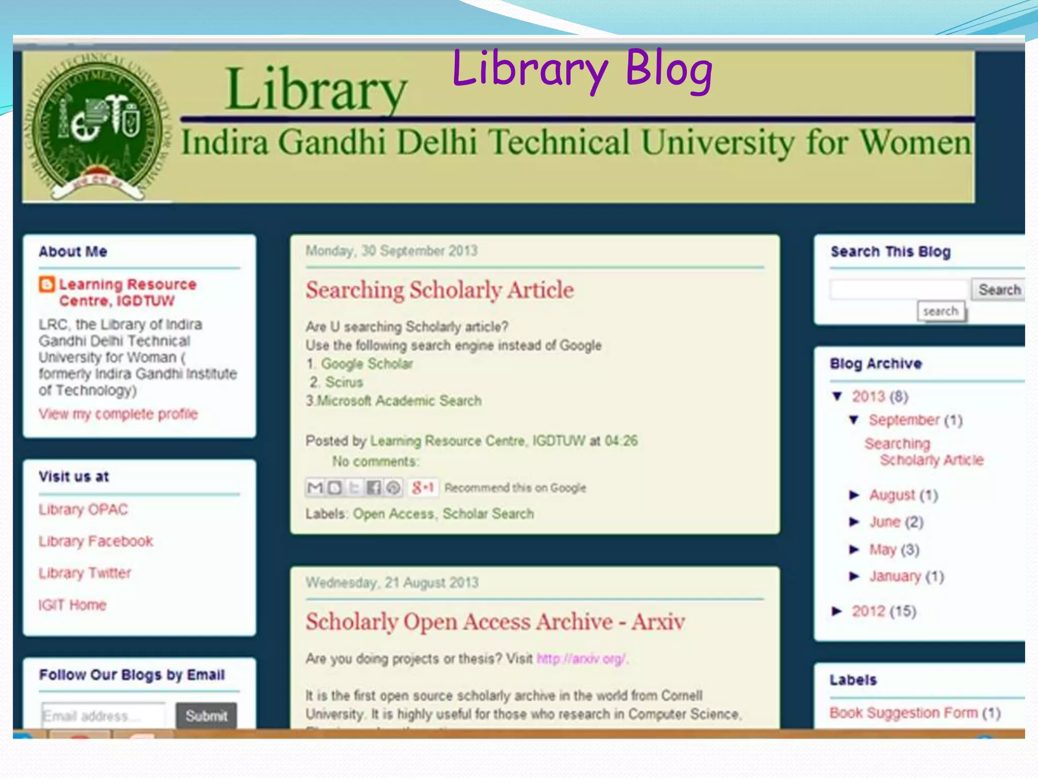 Library Blog
 