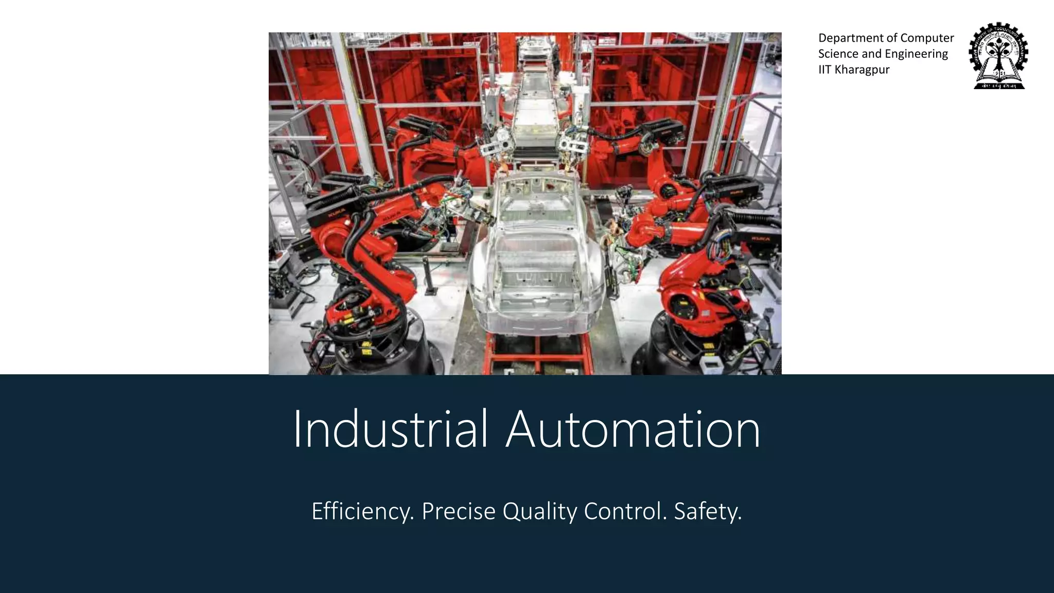 Department of Computer
Science and Engineering
IIT Kharagpur
Industrial Automation
Efficiency. Precise Quality Control. Safety.
 