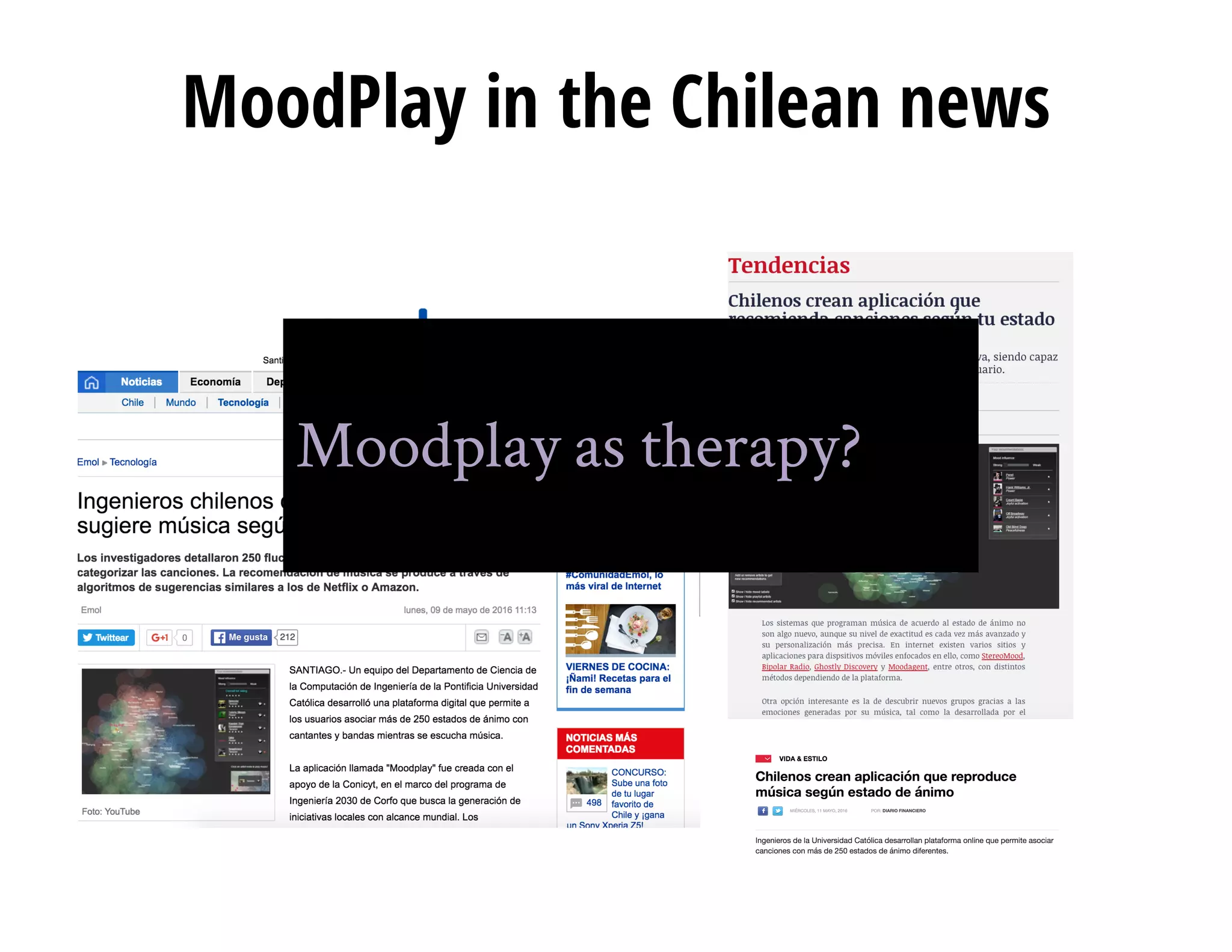 MoodPlay in the Chilean news
Moodplay as therapy?
 