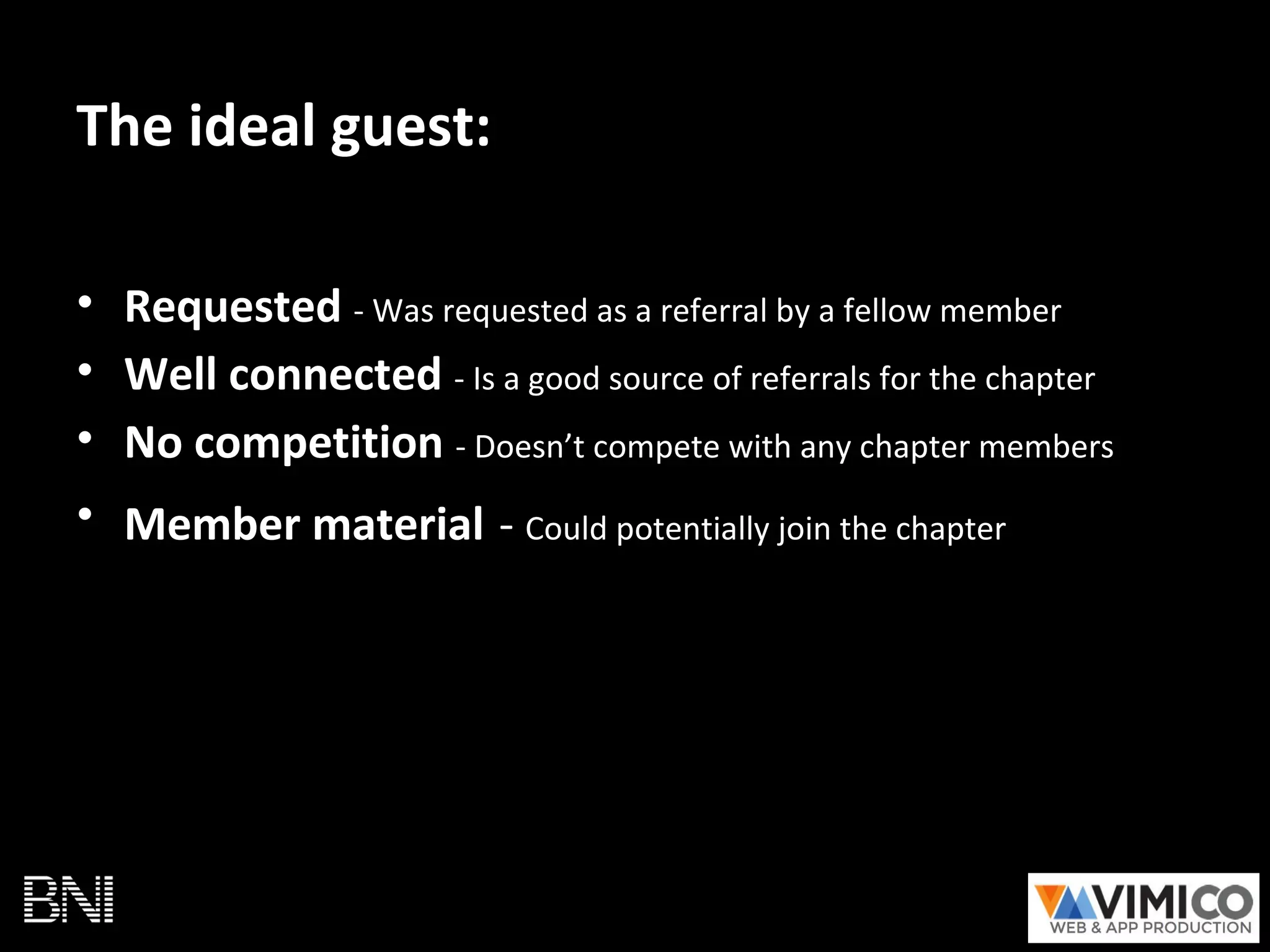 Inviting Visitors Inviting Visitors at BNI | PDF