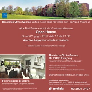 Invito Evento Open House Residenza Querce 4 | Milano 3 | 21 giugno 2012 v.2