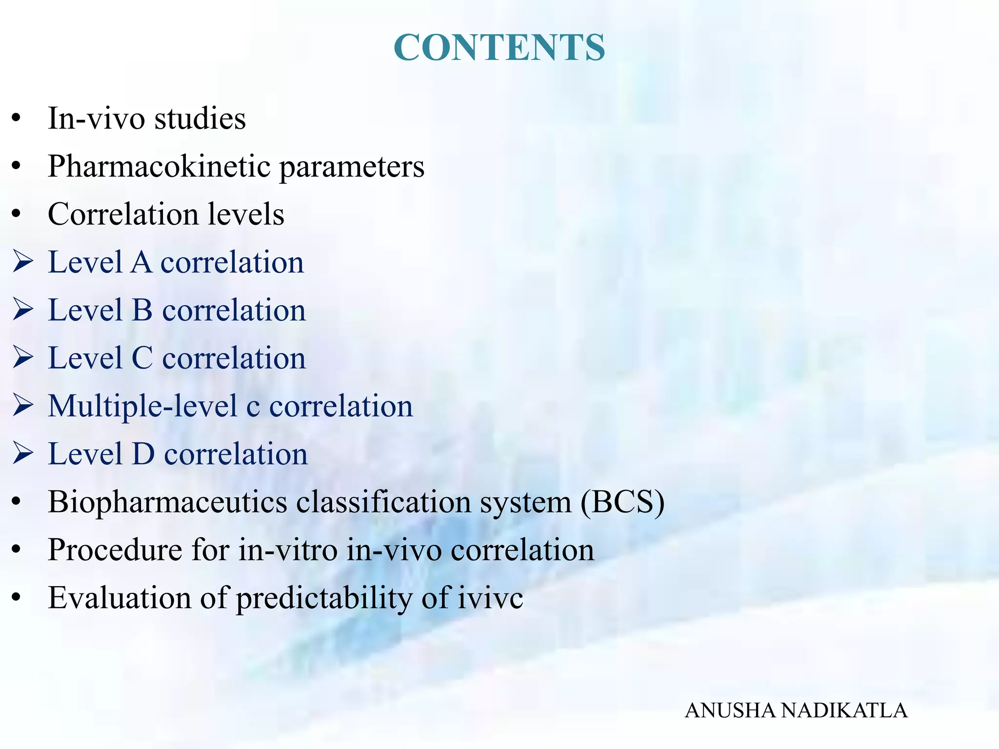 IN VITRO - IN VIVO CORRELATION | PPTX