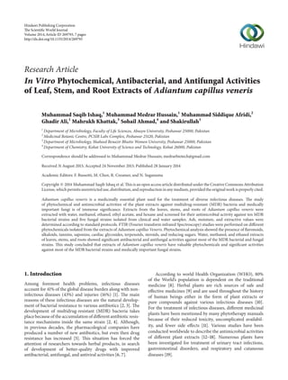 In vitro phytochemical, antibacterial and antifungal activities of ...