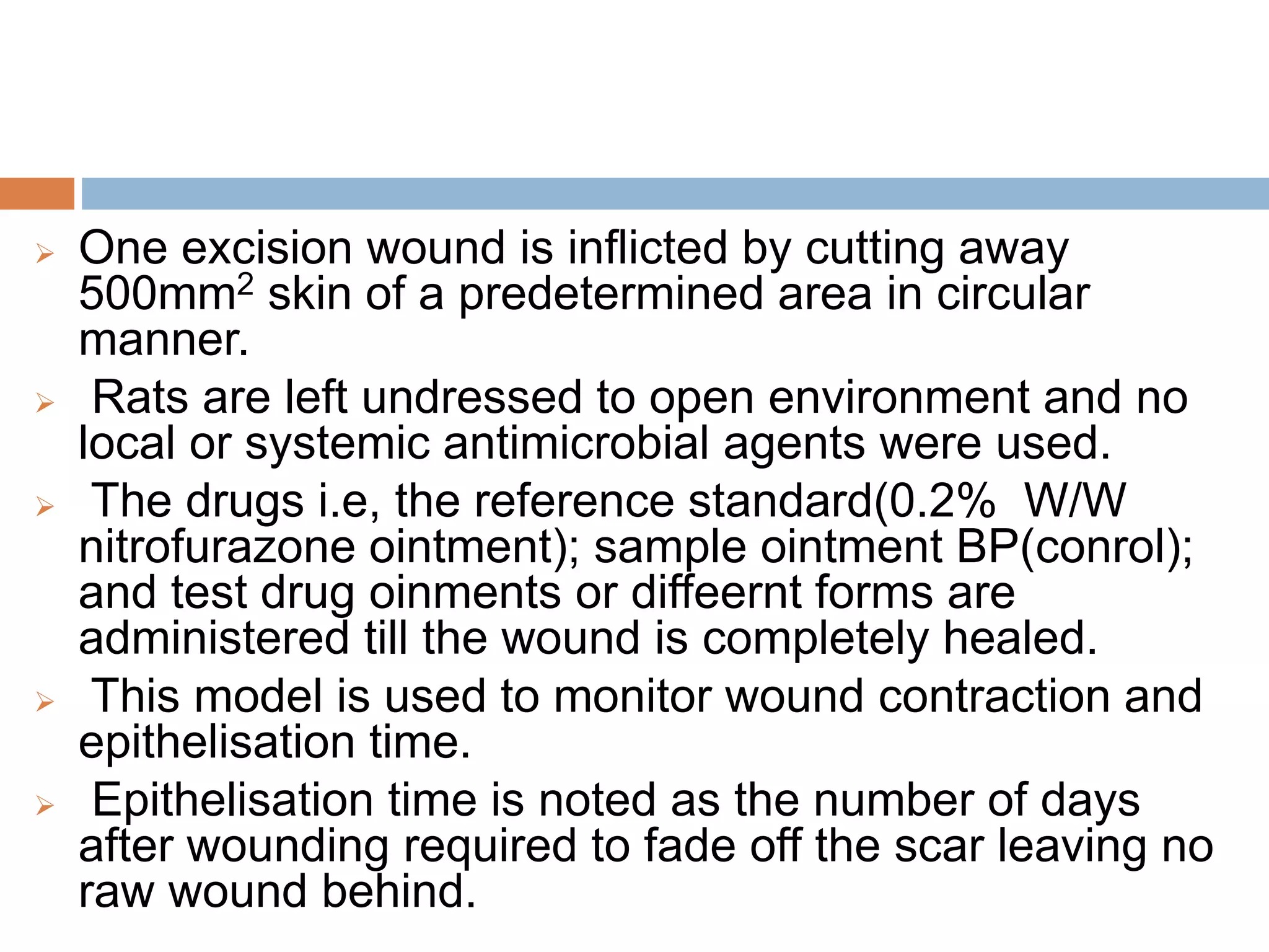 In vivo studies of wound healing and hepatoprotective agents | PPTX