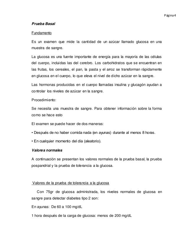 Interpretación de los resultados de prueba basal, prueba Interpretación de los resultados de prueba basal, prueba
