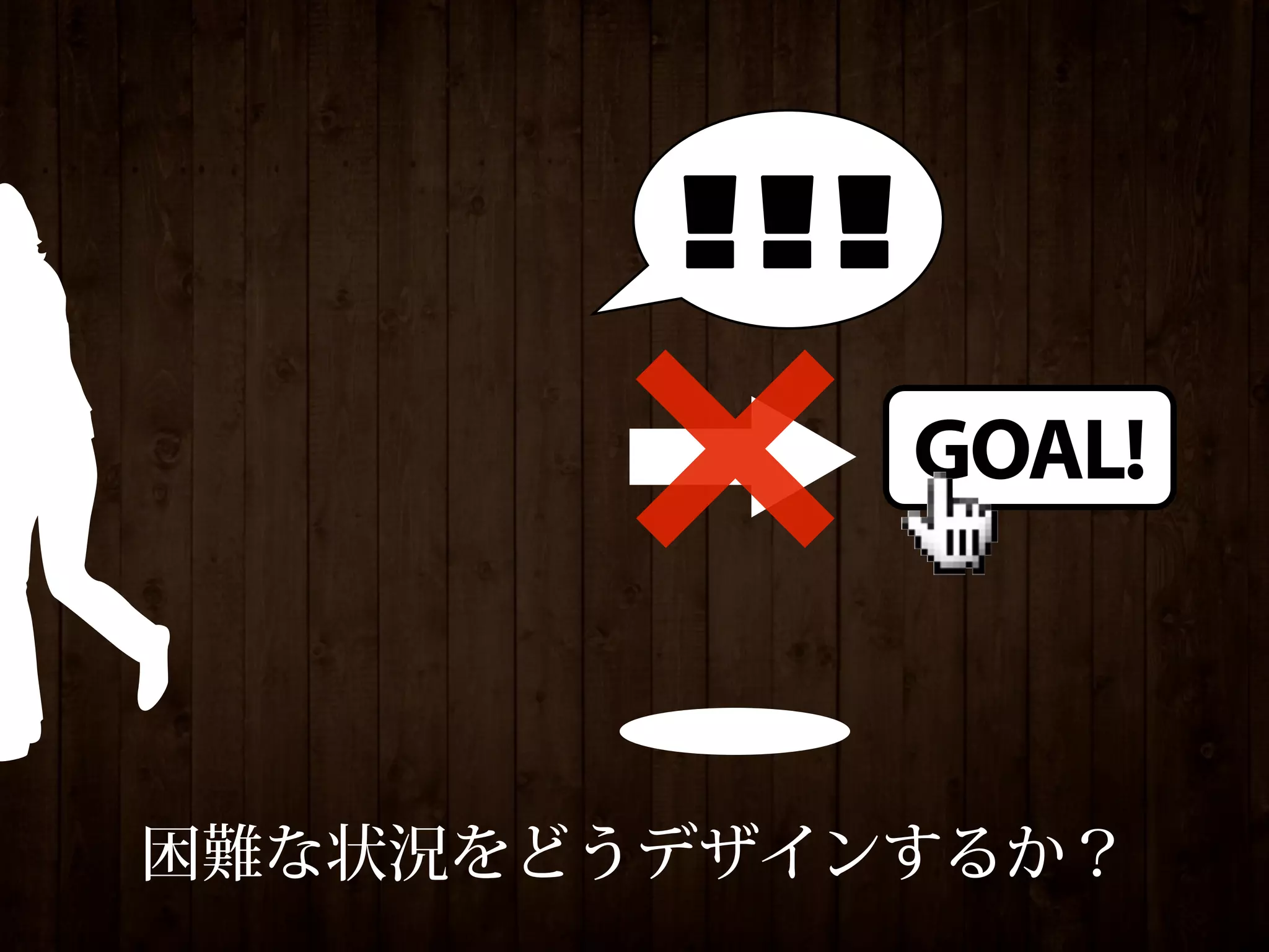 !!!
              GOAL!



困難な状況をどうデザインするか？
 