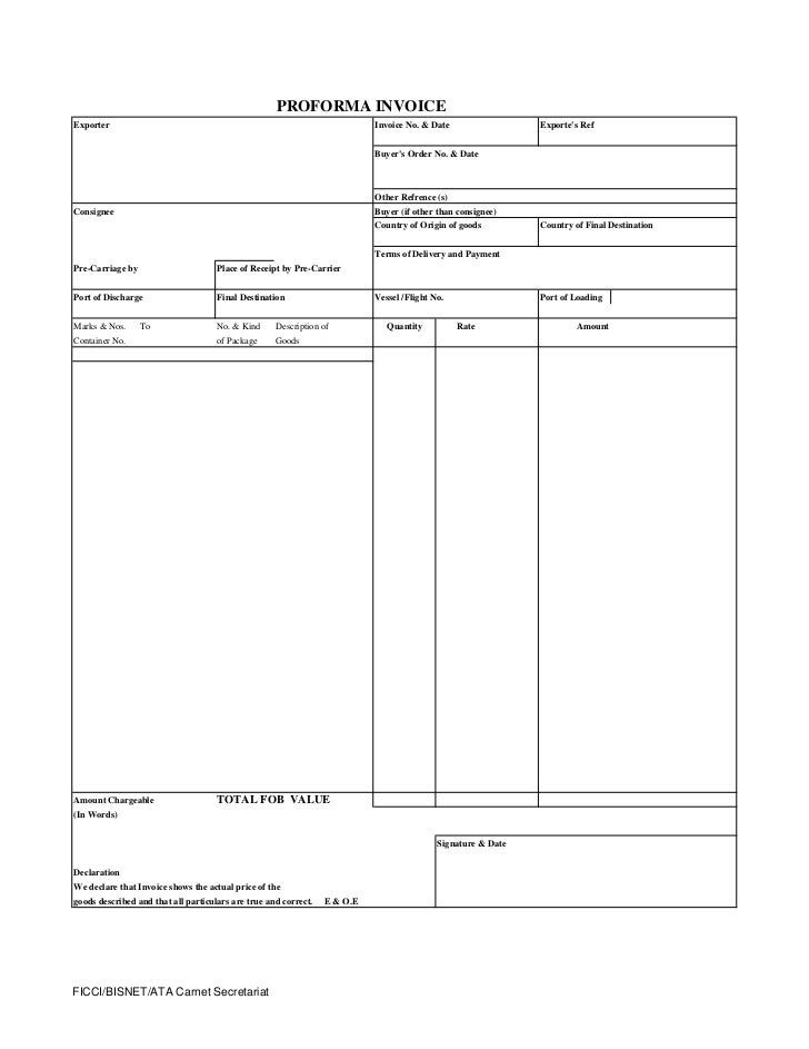 Invoice format