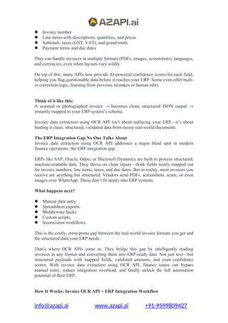 Invoice Data Extraction Using OCR API to Streamline ERP Integration | DOCX