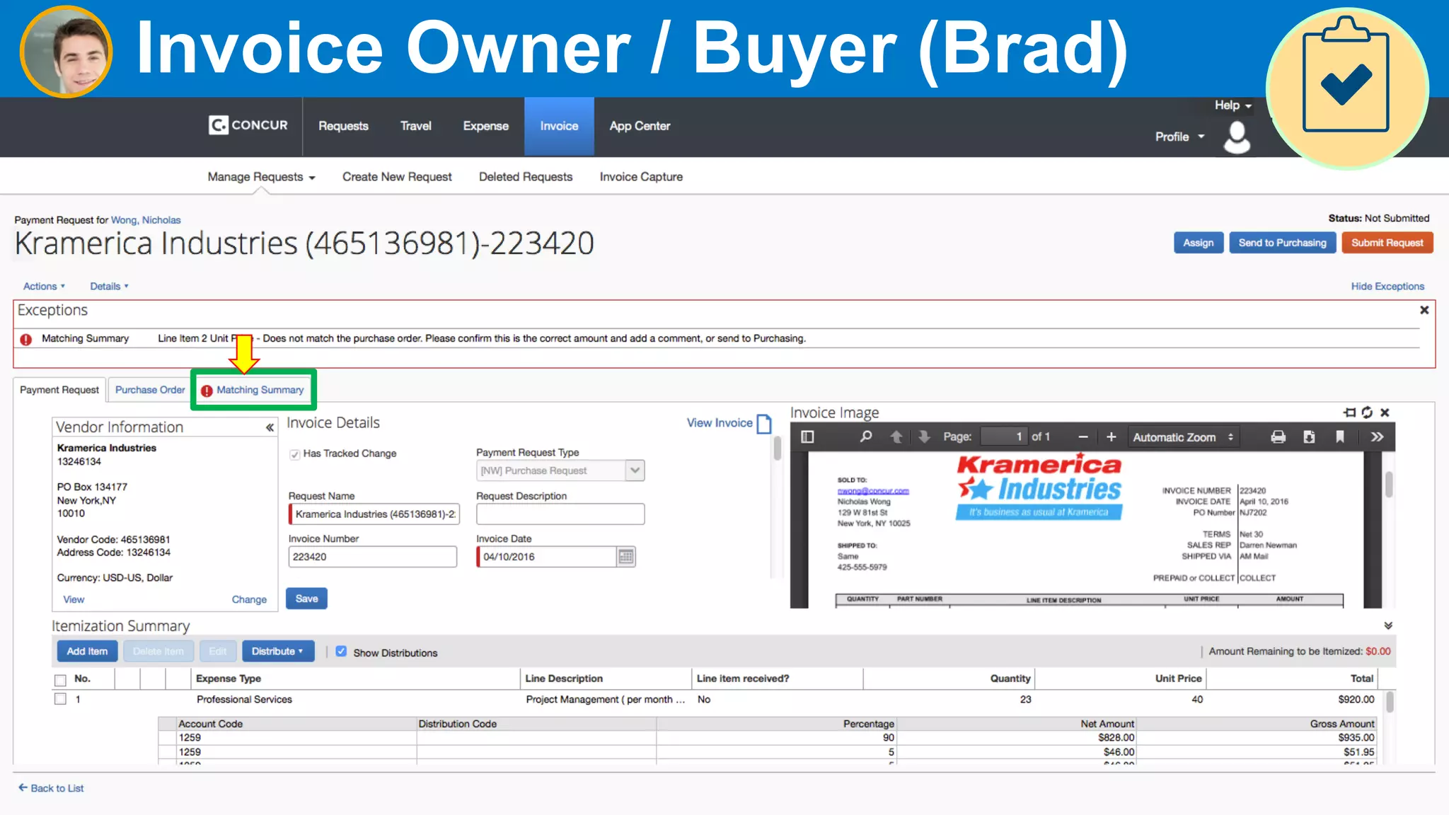 21
Invoice Owner / Buyer (Brad)
 