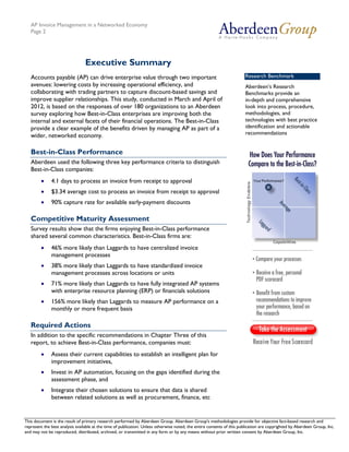 AP Invoice Management in a Networked Economy
   Page 2




                                 Executive Summary
   Accounts ...