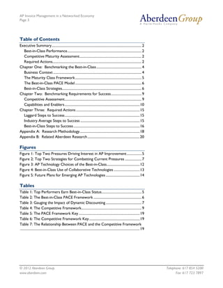 AP Invoice Management in a Networked Economy
Page 3




Table of Contents
Executive Summary..................................