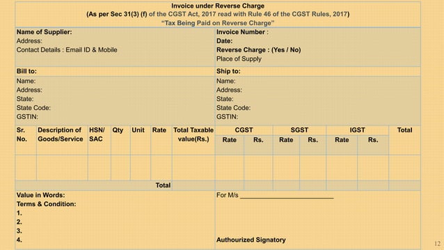 #GST Invoice Under Reverse Charge & Other Compliance's# By SN Panigrahi ...
