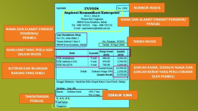 Laporan Perniagaan (BKP 203) INVOIS