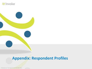 Appendix: Respondent Profiles
 