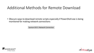 Additional Methods for Remote Download
• Obscure ways to download remote scripts especially if PowerShell.exe is being
mon...