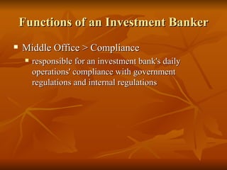 Investment Banking