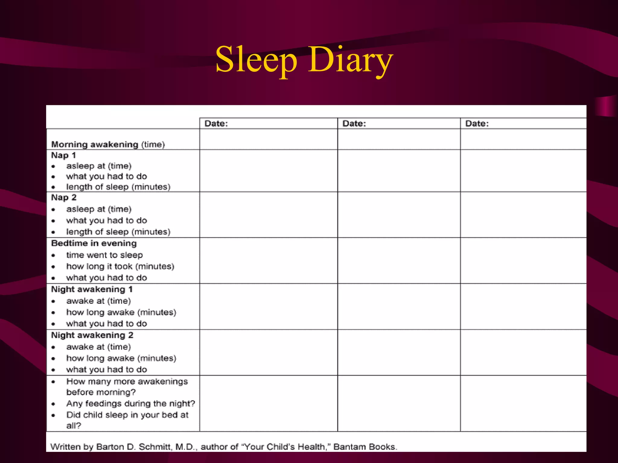Sleep Diary
 