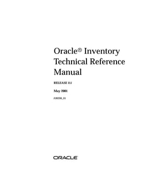 Oracler Inventory
Technical Reference
Manual
RELEASE 11i
May 2001
A90206_01
 