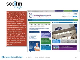 29 Nov 11   Better connected hospitals   25
 