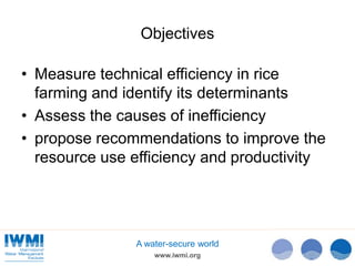Technical Efficiency of Paddy Cultivation in Anicut Schemes in the Walawe Basin