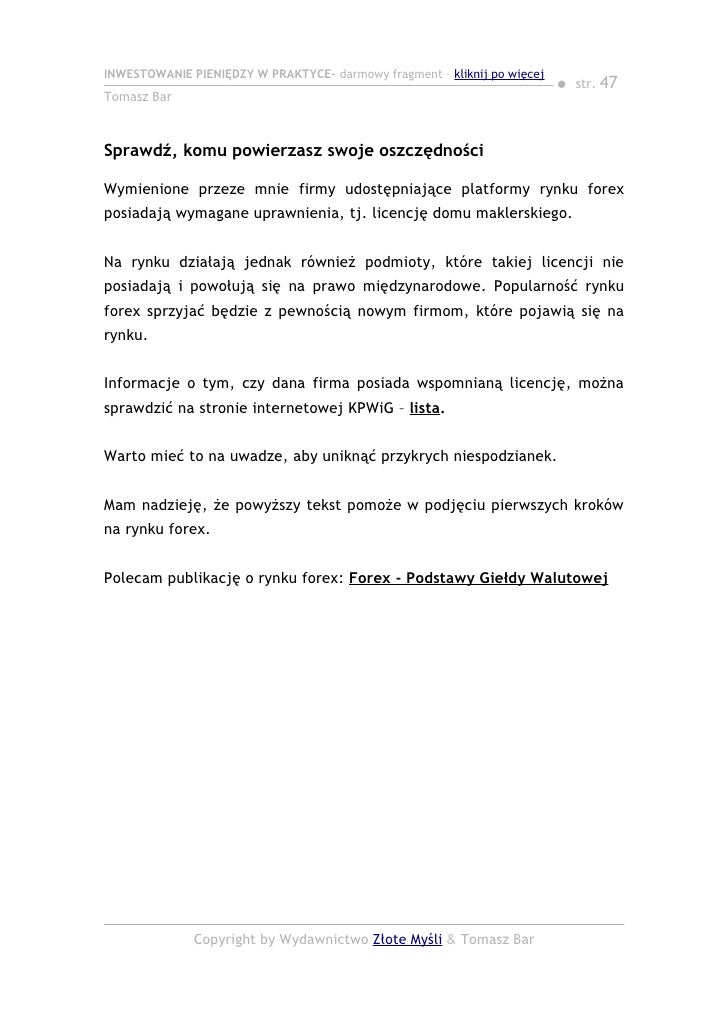 Inwestowanie forex