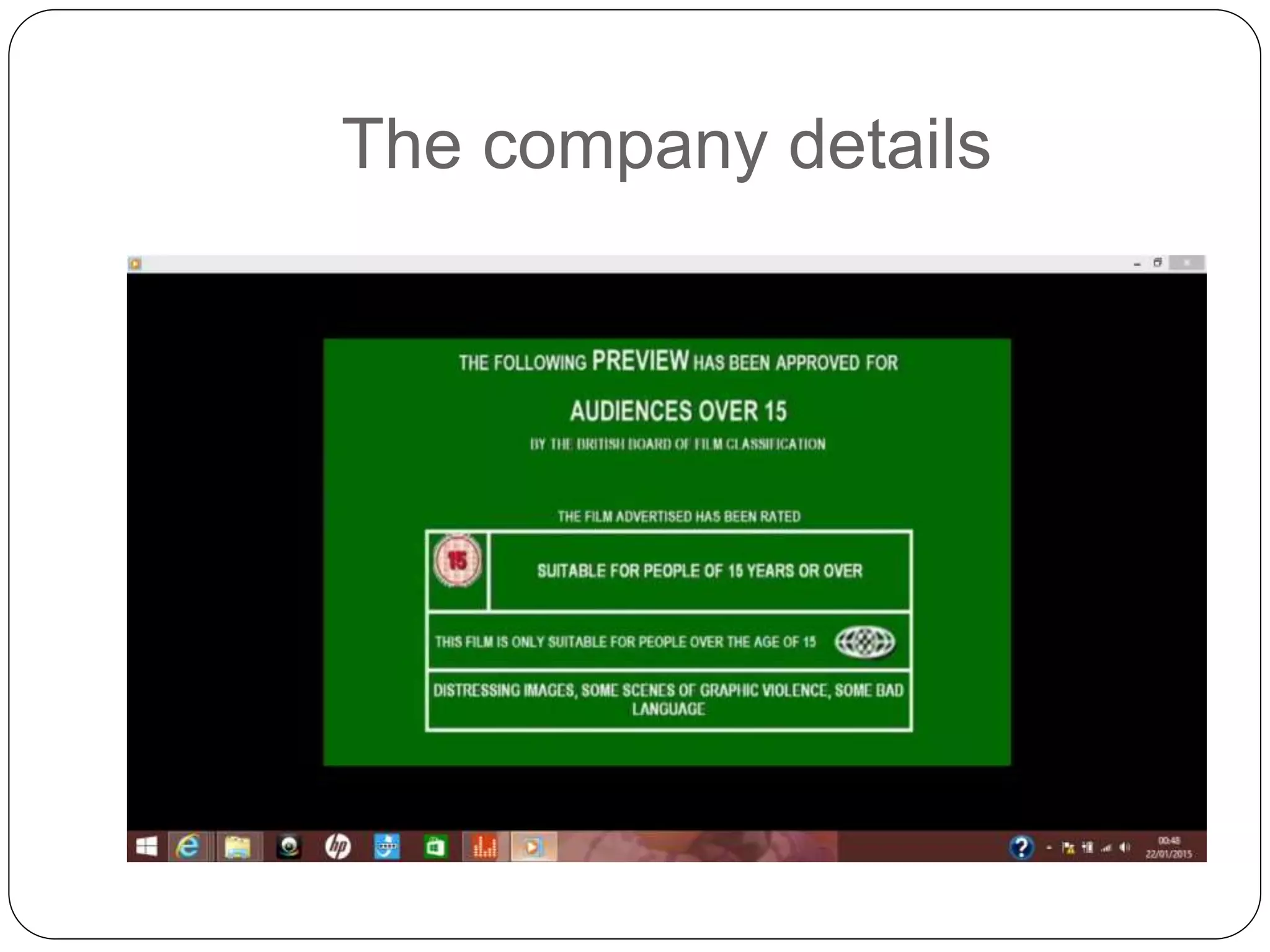 The company details
 