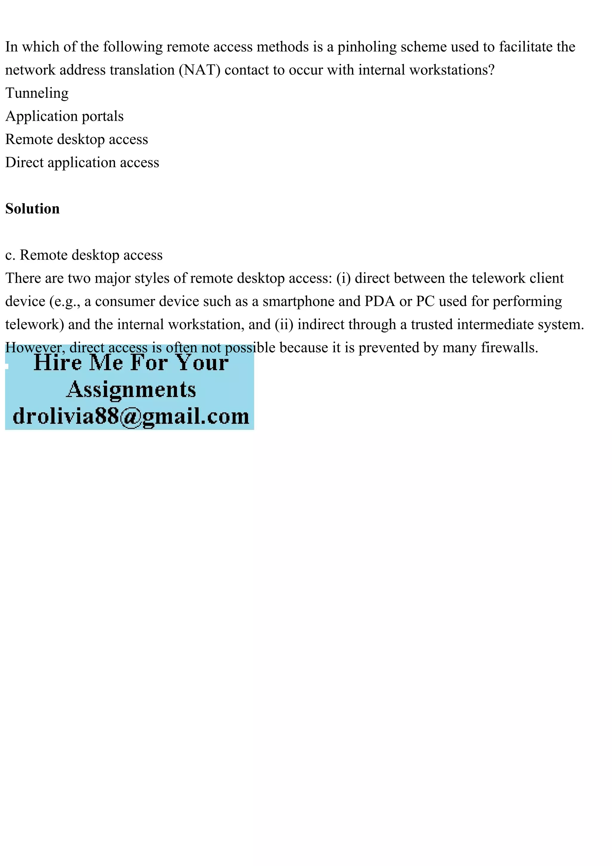 In which of the following remote access methods is a pinholing schem.pdf