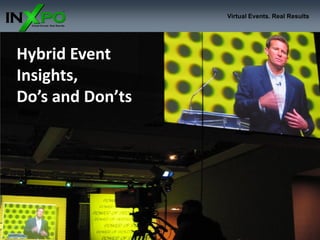 Virtual Events. Real Results




Hybrid Event
Insights,
Do’s and Don’ts
 