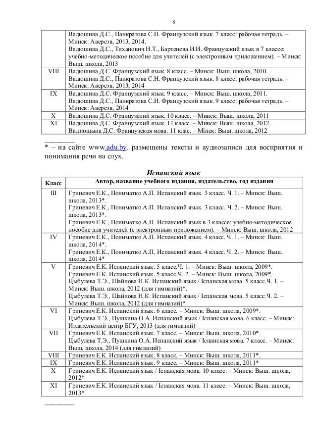 вадюшина французский язык 8 класс вадюшина французский язык 8 класс