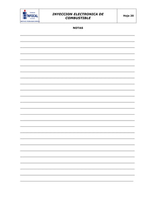 INYECCION ELECTRONICA DE
COMBUSTIBLE
Hoja 20
NOTAS
 