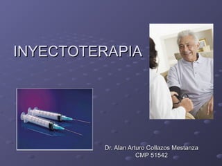 INYECTOTERAPIAINYECTOTERAPIA
Dr. Alan Arturo Collazos MestanzaDr. Alan Arturo Collazos Mestanza
CMP 51542CMP 51542
 
