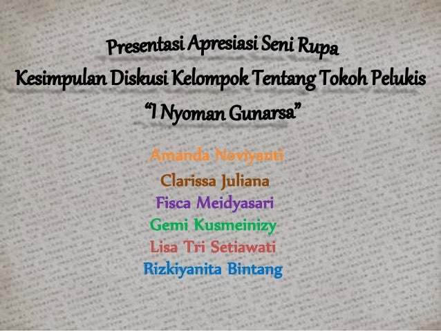 Apresiasi Karya Seni - I nyoman gunarsa