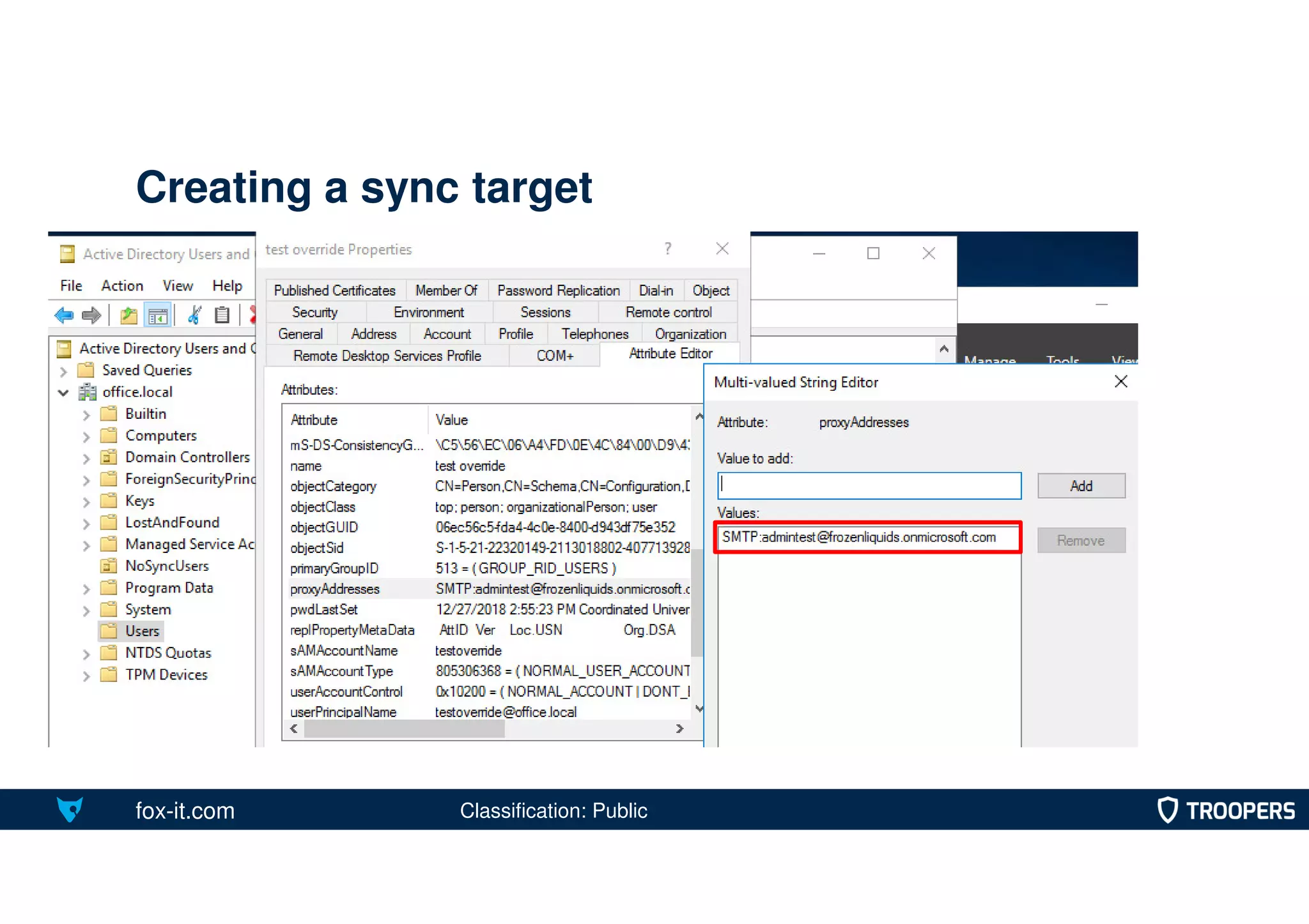fox-it.com
Creating a sync target
Classification: Public
 