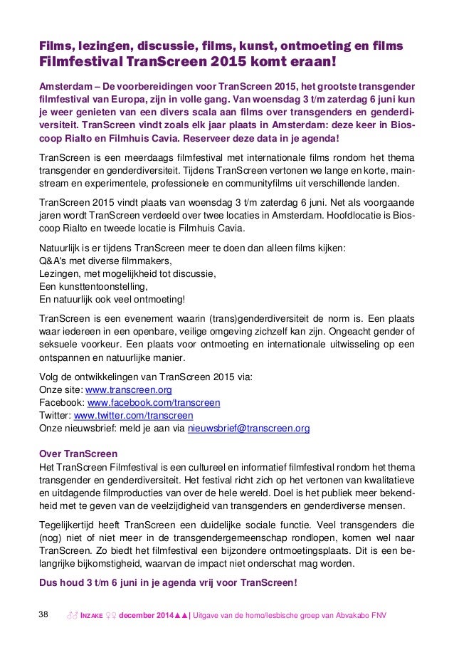 Magazine Inzake Fnv Lgbti December 2014