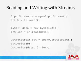 Handling I/O in Java | PPT