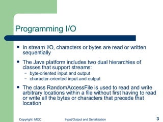 IO and serialization | PPT