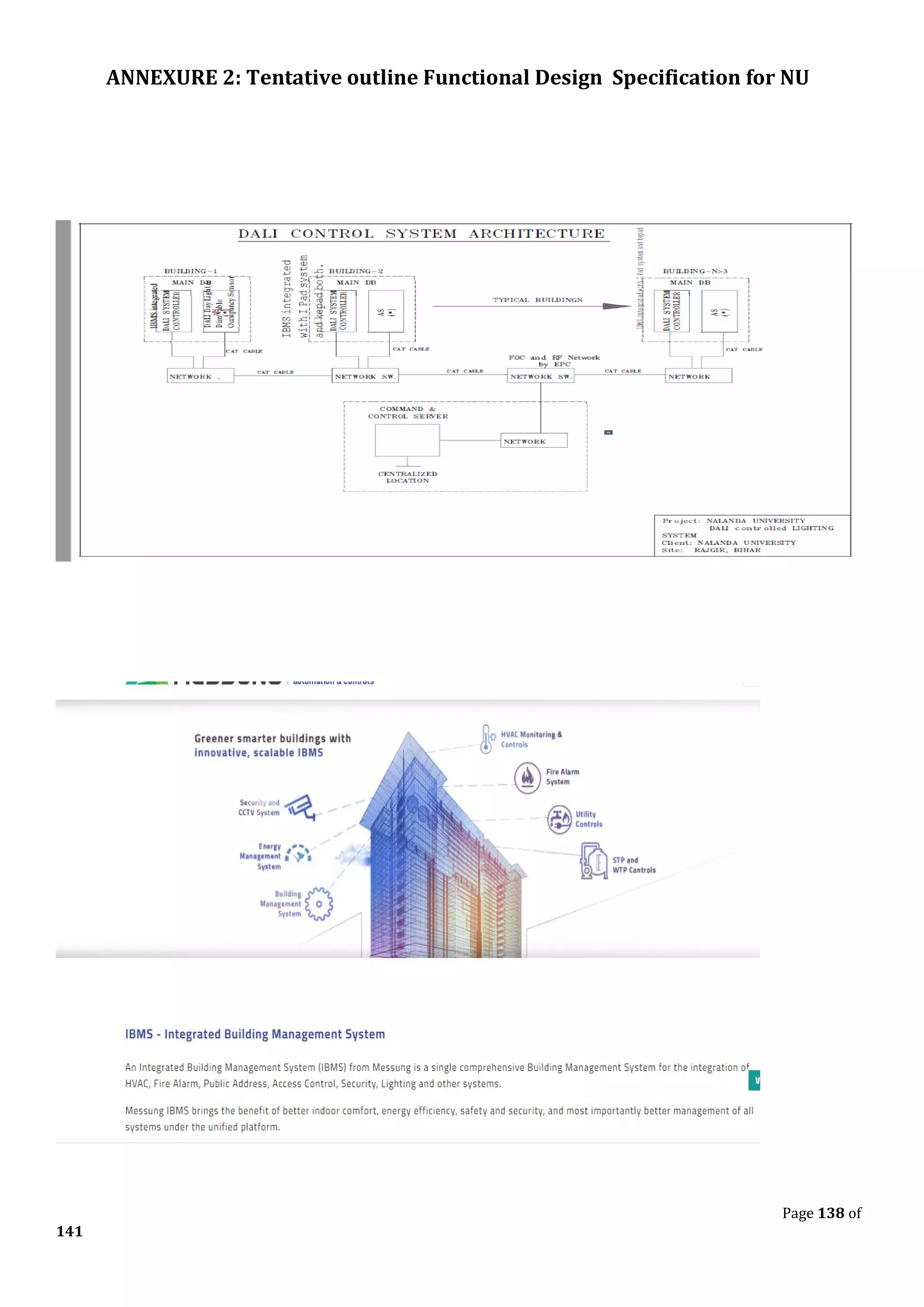 ANNEXURE 2: Tentative outline Functional Design Specification for NU
Page 138 of
141
 