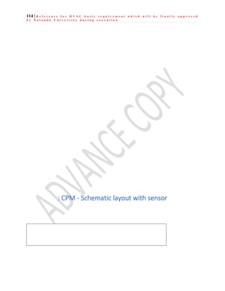 114 | R e f e r e n c e f o r H V A C b a s i c r e q u i r e m e n t w h i c h w i l l b e f i n a l l y a p p r o v e d
b y N a l a n d a U n i v e r s i t y d u r i n g e x e c u t i o n
: CPM - Schematic layout with sensor
 