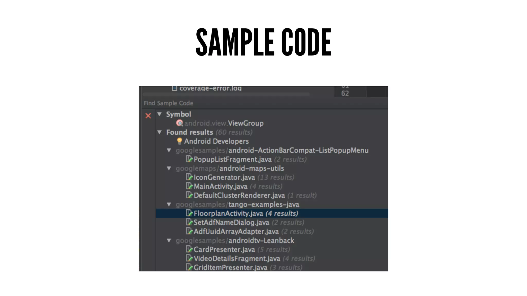 SAMPLE CODE
 