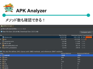 APK Analyzer
メソッド数も確認できる！
 