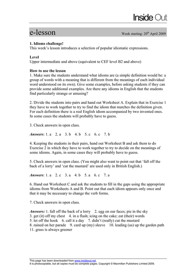 IDIOMS CHALLENGE ANSWER KEY PDF idioms-challenge-answer-key-pdf