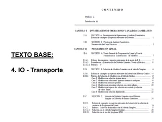 TEXTO BASE: 
4. IO - Transporte  