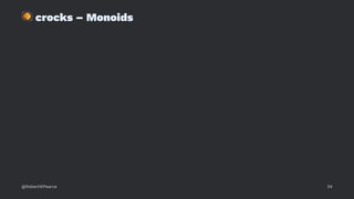 !
crocks – Monoids
@RobertWPearce 54
 