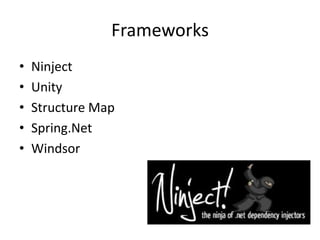 FrameworksNinjectUnityStructureMapSpring.NetWindsor