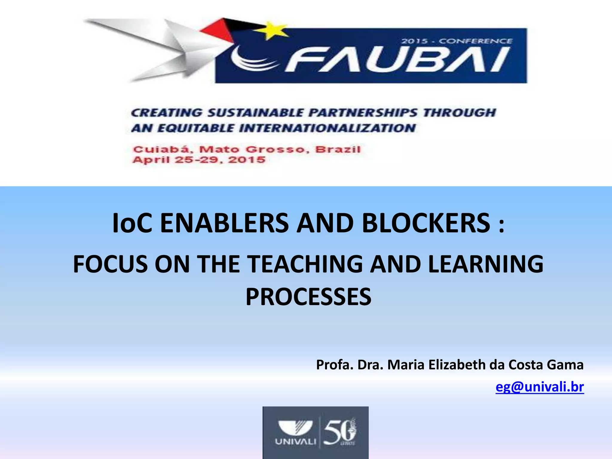 IoC enablers and blockers teaching and learning processes | PPT