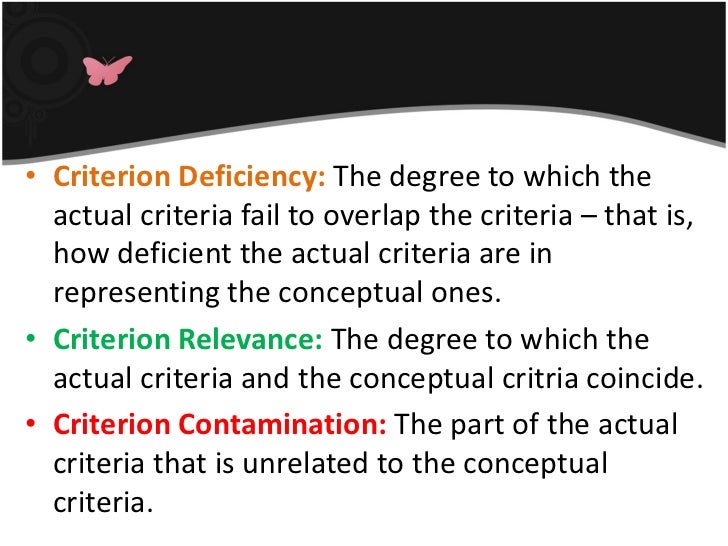 Criterion Definition Psychology