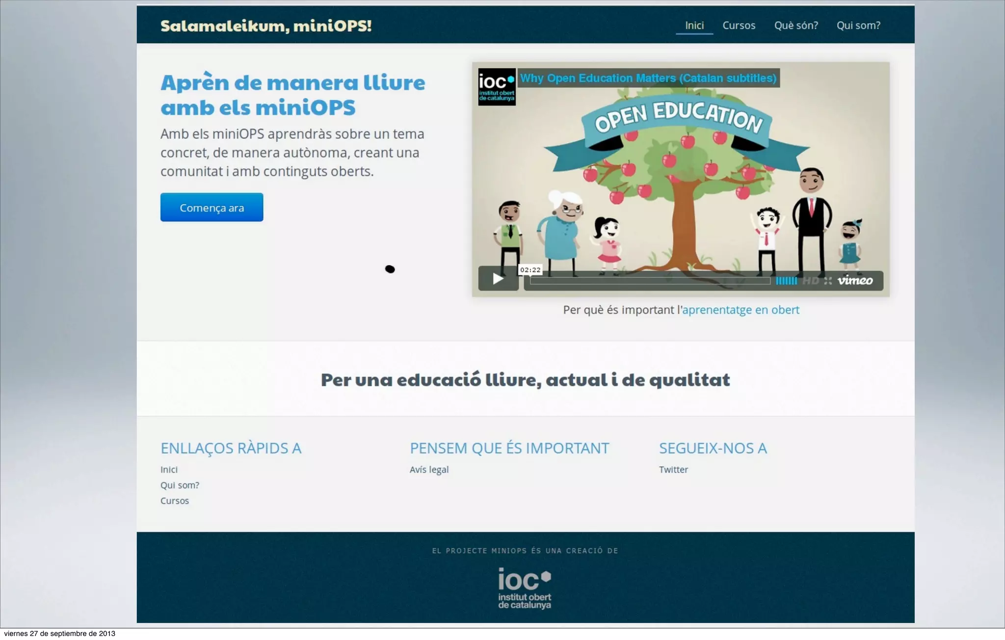 viernes 27 de septiembre de 2013

 