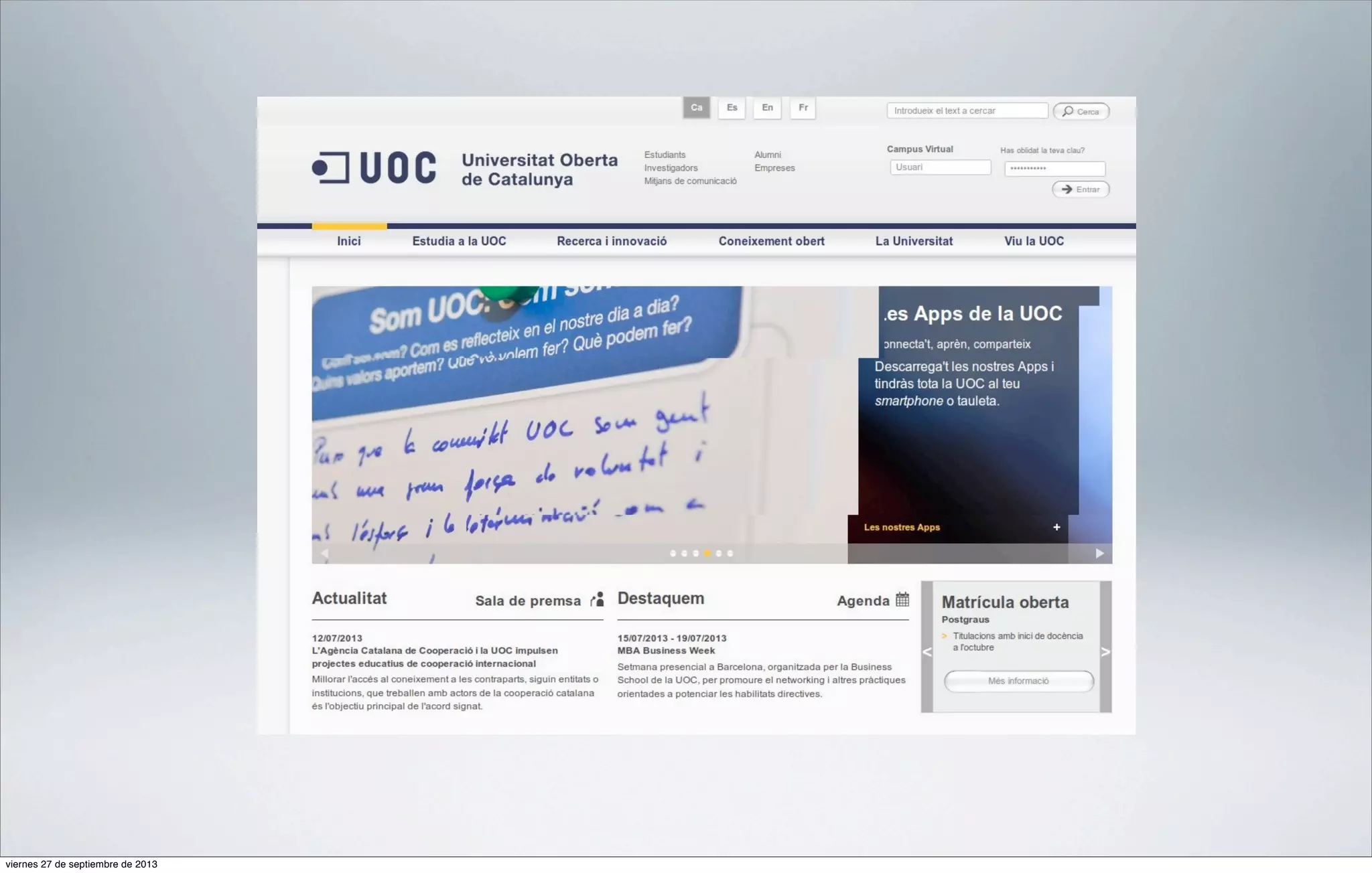 viernes 27 de septiembre de 2013

 