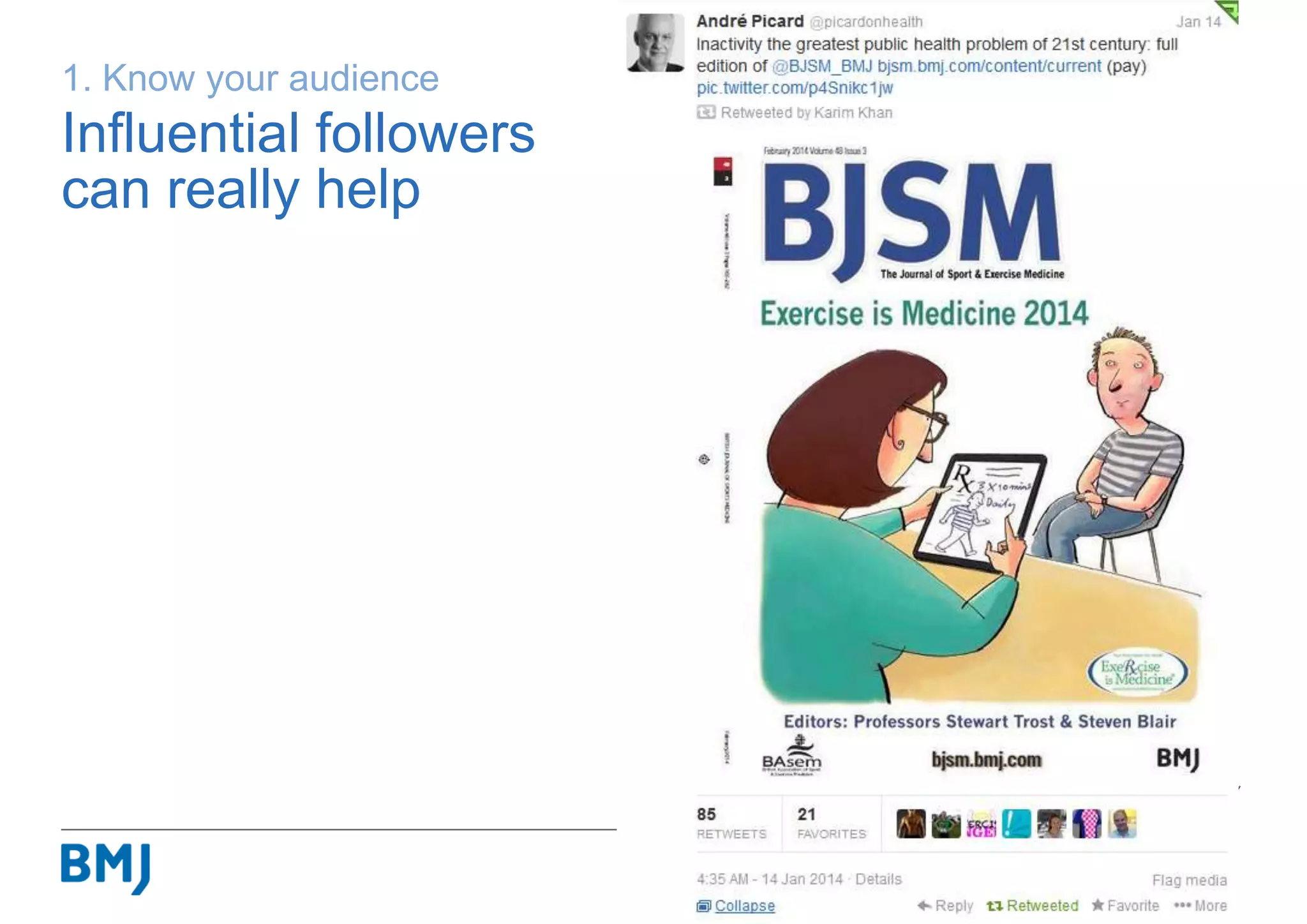 1. Know your audience
Influential followers
can really help
 